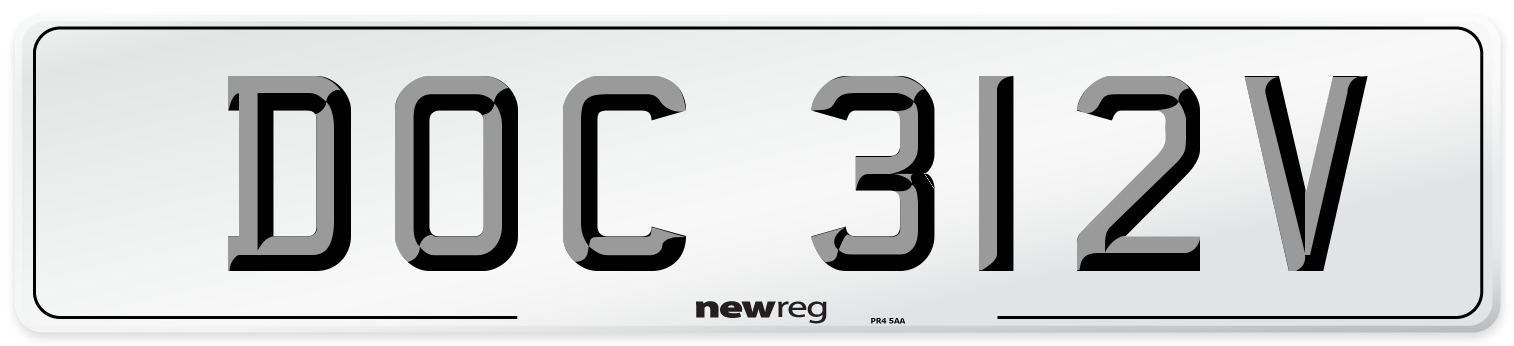 DOC 312V Number Plate from New Reg
